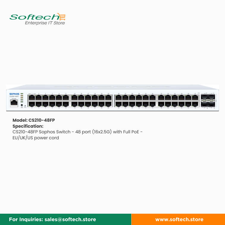 Sophos Network Switches 100 series and 200 Series all Models, ready delivery, available at www.softech.store