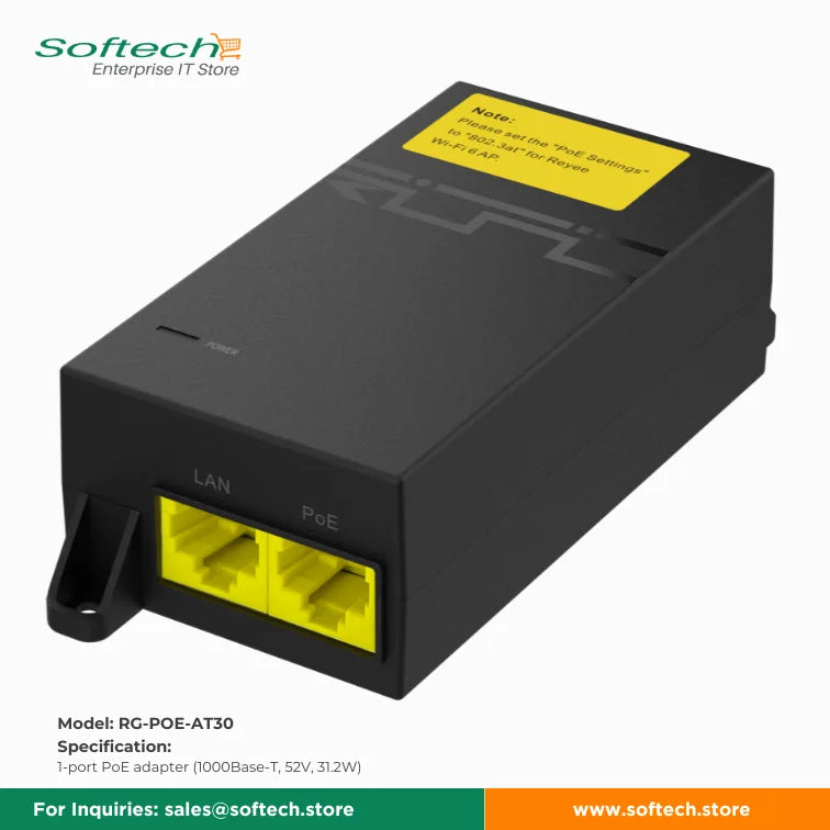 Reyee PoE Adapter for Reliable Power Over Ethernet