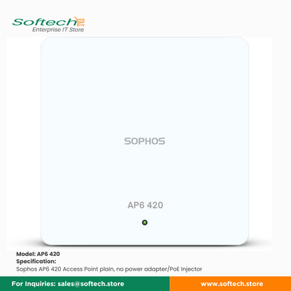 Sophos Wifi 6 AP6  Series Wireless Access Points along with Additional Support, offering Sophos Central
management, firmware updates, Advanced RMA, and 24/7 multi-channel support , available at www.softech.store 