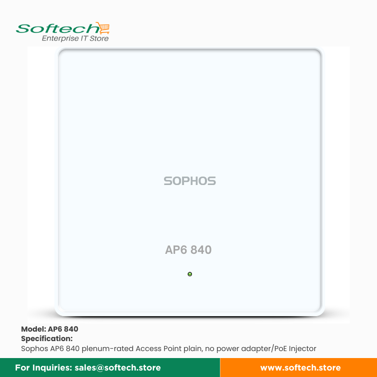 Sophos Wifi 6 AP6  Series Wireless Access Points along with Additional Support, offering Sophos Central
management, firmware updates, Advanced RMA, and 24/7 multi-channel support , available at www.softech.store 