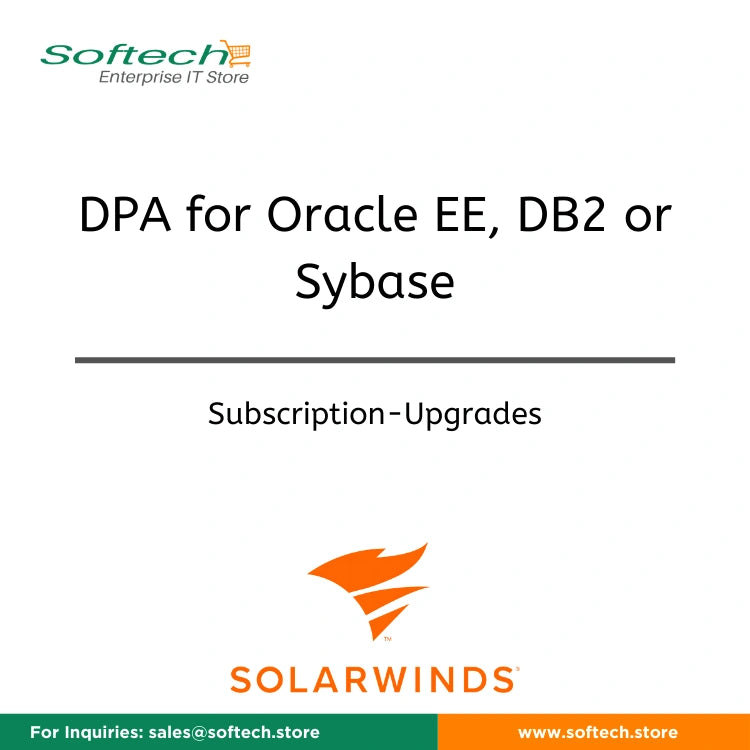 Upgrade to SolarWinds Database Performance Analyzer Oracle EE, DB2, or ASE  - Subscription Upgrade (Expires on same day as existing Subscription) - DPA for Oracle EE, DB2 or Sybase