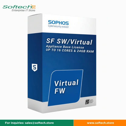 Special offer Sophos SF SW/Virtual Firewall - 16 CORES & 24GB RAM with and without Protections and support is available on Softech Store.